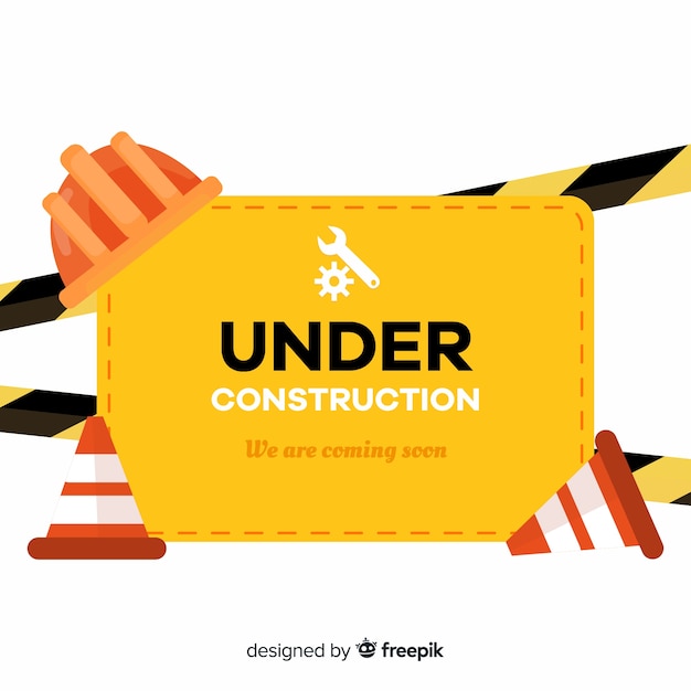 Free vector flat under construction sign background