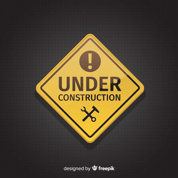 Flat under construction sign background