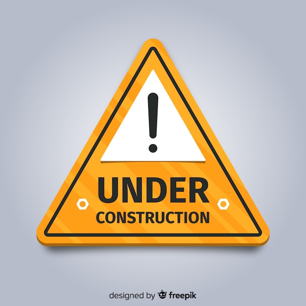 Free vector flat under construction sign background