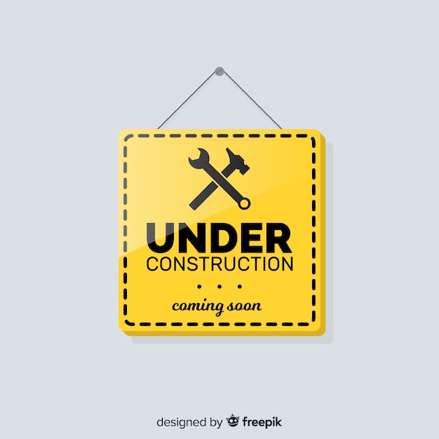 Free vector flat under construction sign background