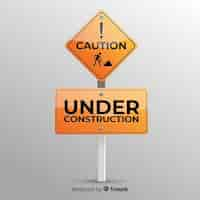 Free vector flat under construction sign