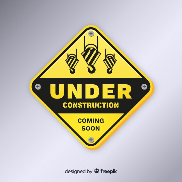 Flat under construction sign