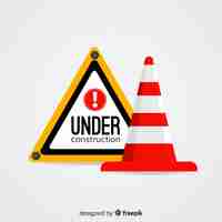 Free vector flat under construction sign