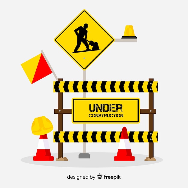 Free vector flat under construction sign