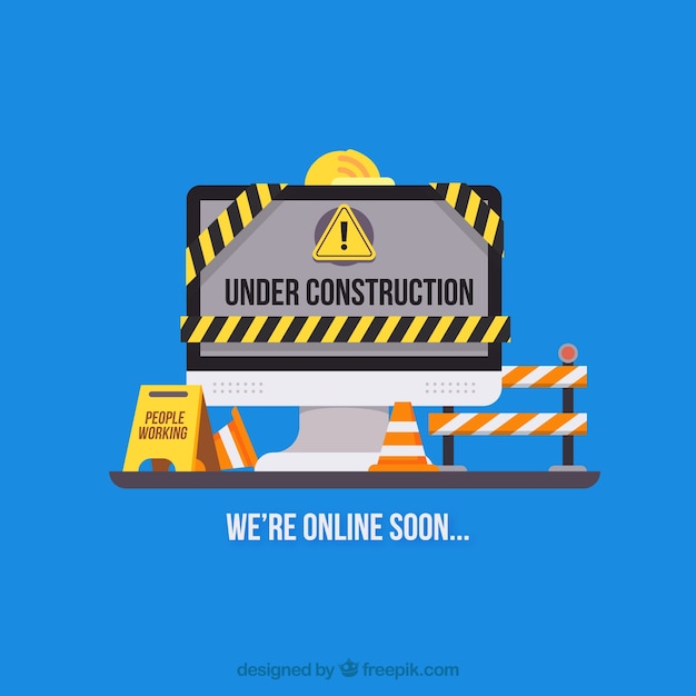 Free vector flat under construction template