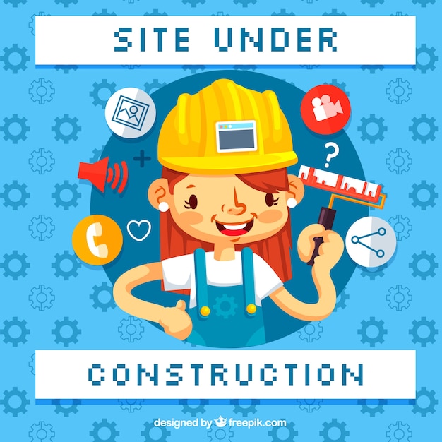 Free vector flat under construction template