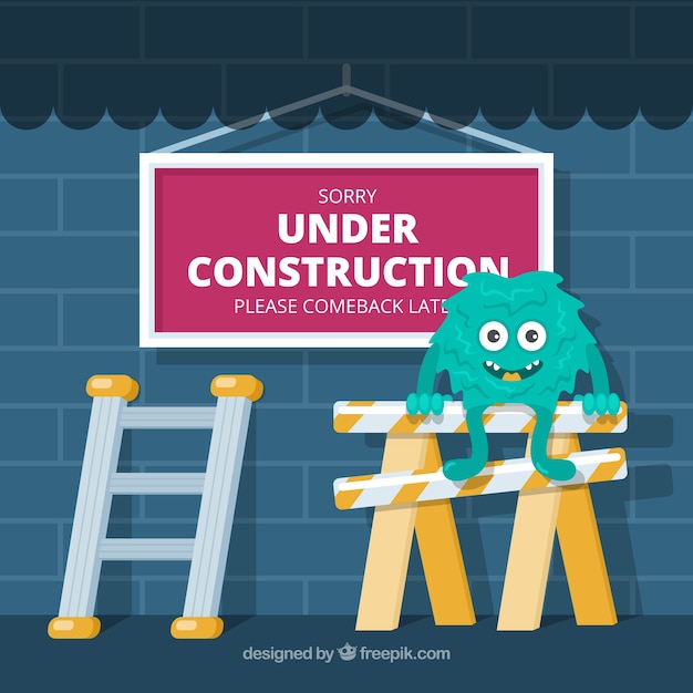 Free vector flat under construction template