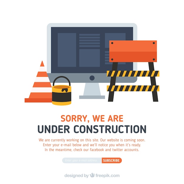 Free vector flat under construction template