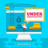 Free vector flat under construction template