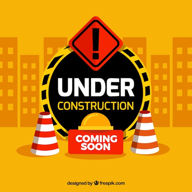 Free vector flat under construction template