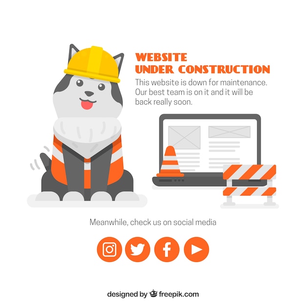 Free vector flat under construction template