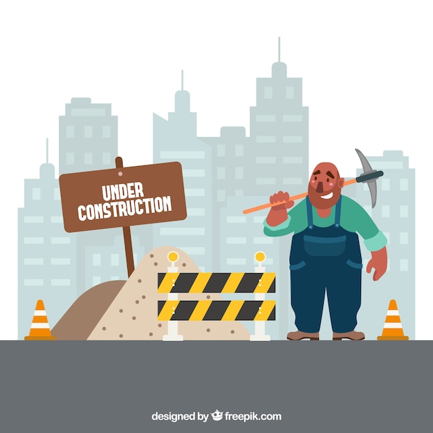 Free vector flat under construction template