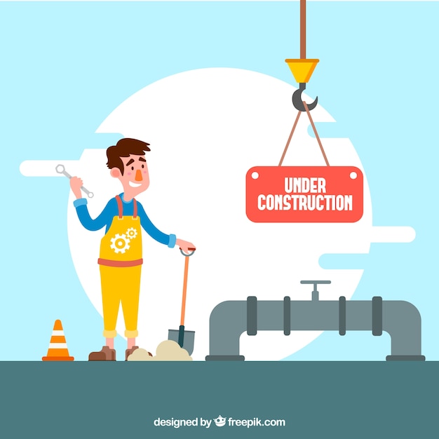 Free vector flat under construction template