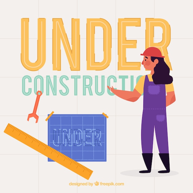 Free vector flat under construction template