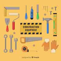 Free vector flat construction tools collection