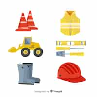 Free vector flat construction tools collection