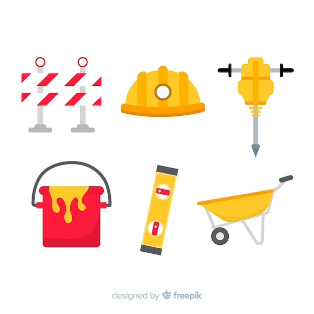 Flat construction tools collection