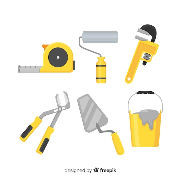 Flat construction tools collection