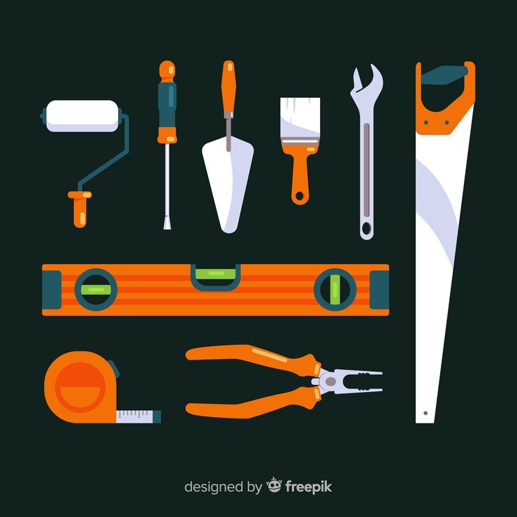 Free Vector flat construction tools collection