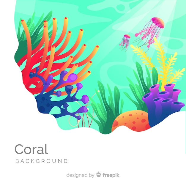 Бесплатное векторное изображение Плоский коралловый фон