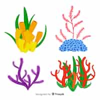 Free vector flat coral collection