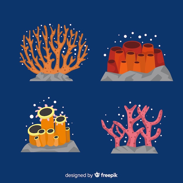 Free vector flat coral collection