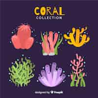 Free vector flat coral collection