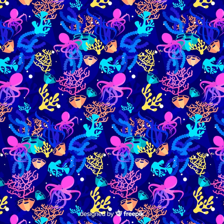 Free Vector flat coral pattern 