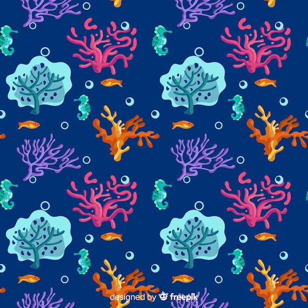평평한 산호 패턴
