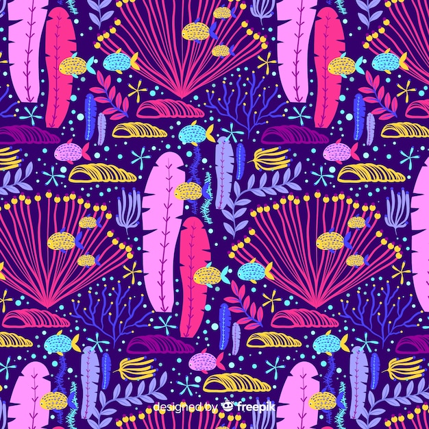 Free vector flat coral pattern