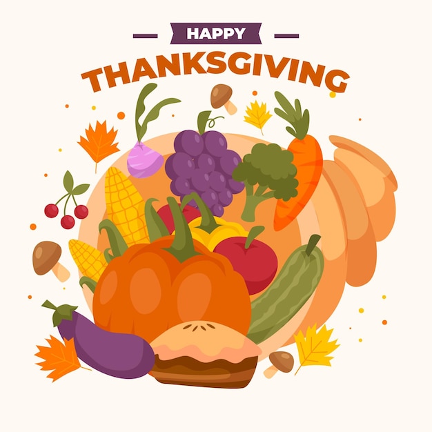 Free vector flat cornucopia illustration