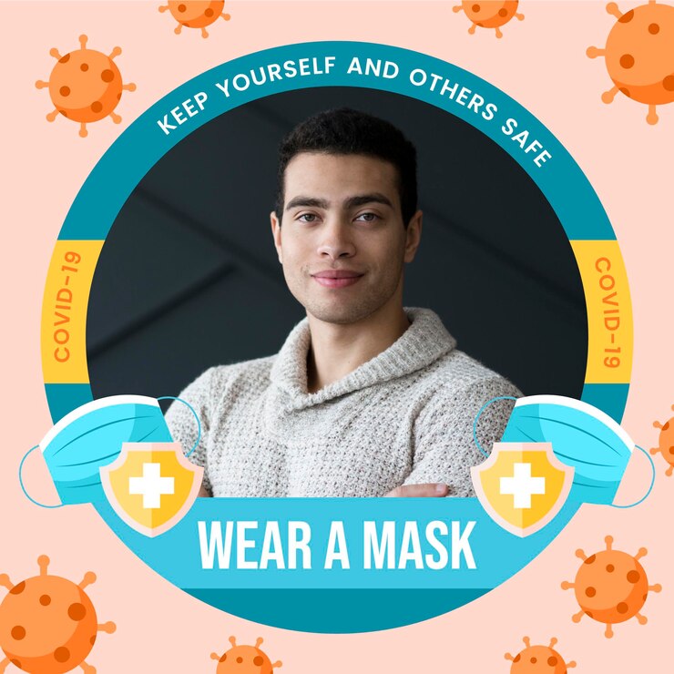 Free Vector flat coronavirus facebook frame for profile pic