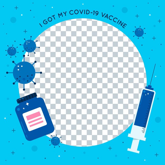 Flat coronavirus facebook frame