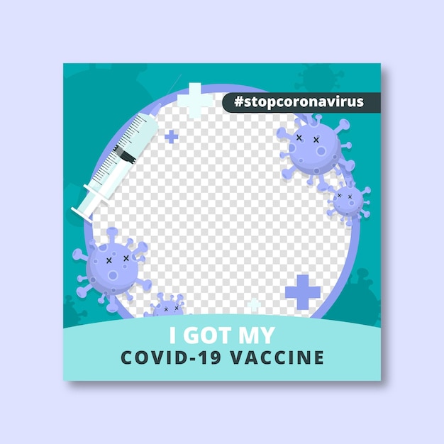 Free vector flat coronavirus facebook frame