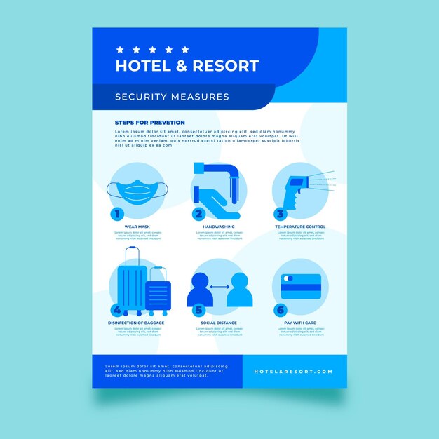 flat coronavirus prevention poster for hotels