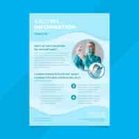 Free vector flat coronavirus vaccination flyer template