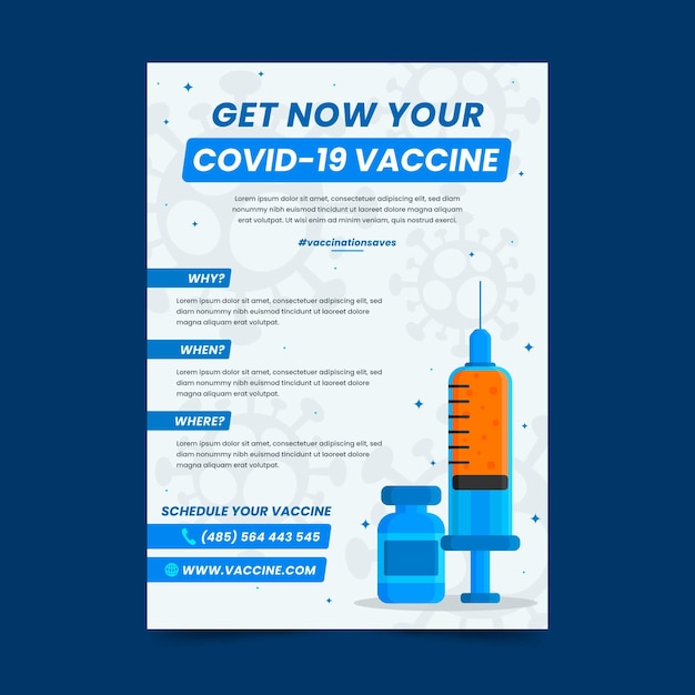 Free vector flat coronavirus vaccination flyer