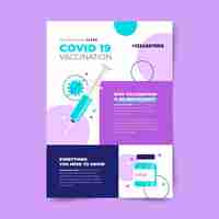 Free vector flat coronavirus vaccination flyer