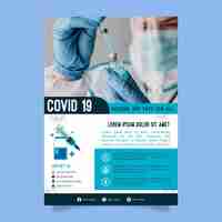 Free vector flat coronavirus vaccination flyer