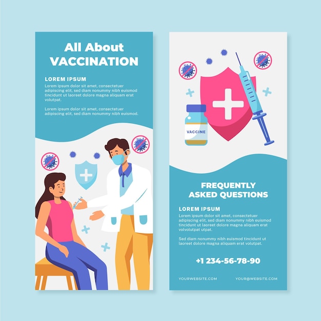 Free vector flat coronavirus vaccination informative brochure