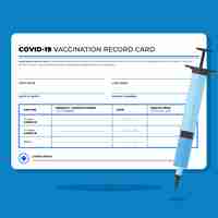 Free vector flat coronavirus vaccine record card