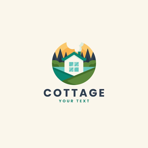 Flat cottage logo