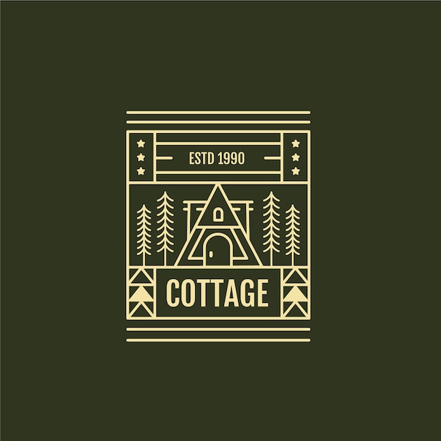 Free vector flat cottage logo