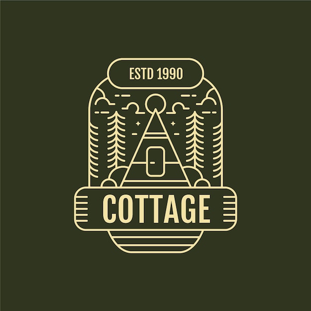 Vettore gratuito logo del cottage piatto