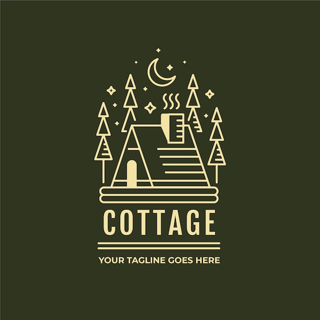 Logo del cottage piatto