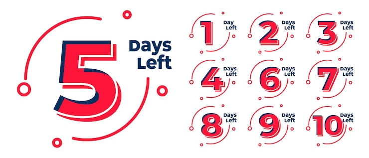 Free Vector flat countdown timer days left to go for website promotion