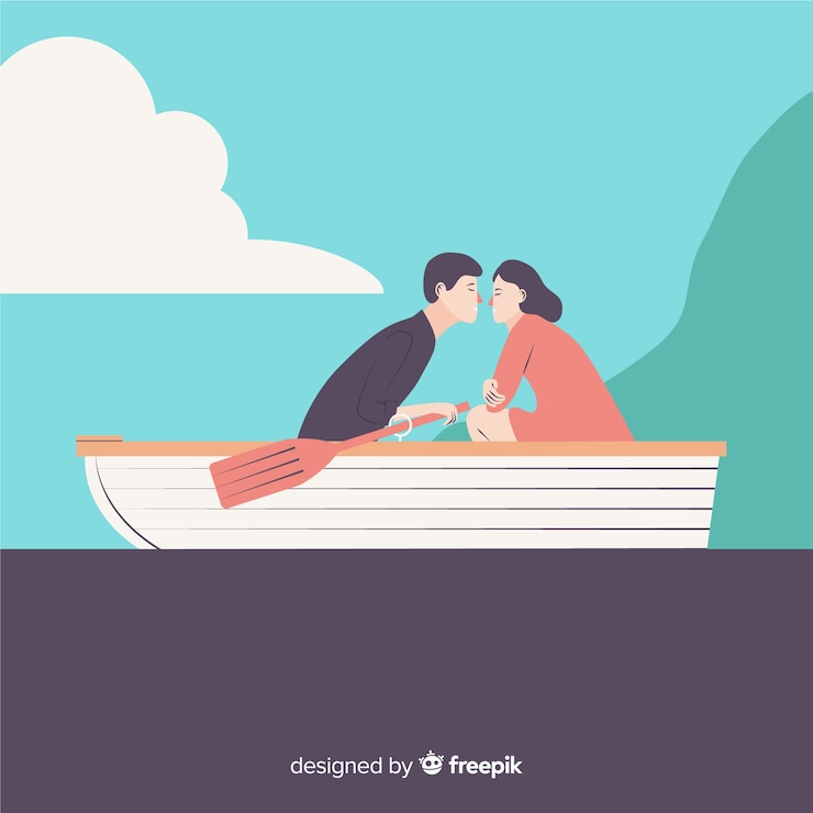 Free Vector flat couple traveling