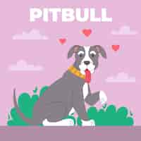 Free vector flat creative pitbull illustration