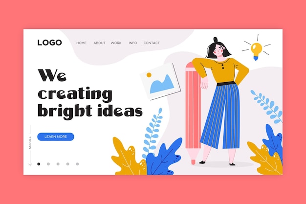 Flat creative solutions landing page template