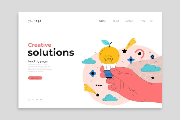 Flat creative solutions landing page template